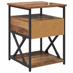 vidaXL Cabinet de chevet avec tiroir 2 Pièces Bois ancien 40 x 42 x 55 cm