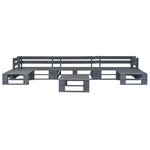 vidaXL Salon de jardin palette 6 Pièces Bois Gris