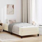 vidaXL Lit avec matelas Crème 100 x 200 cm Faux cuir