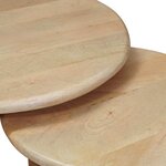 vidaXL Tables basses gigognes 3 Pièces Noir Bois de mangue massif