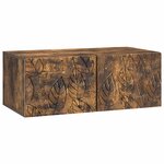 vidaXL Meuble TV mural 78 5 x 41 x 30 cm Chêne fumé Bois d'ingénierie