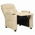 vidaXL Fauteuil inclinable Crème Tissu