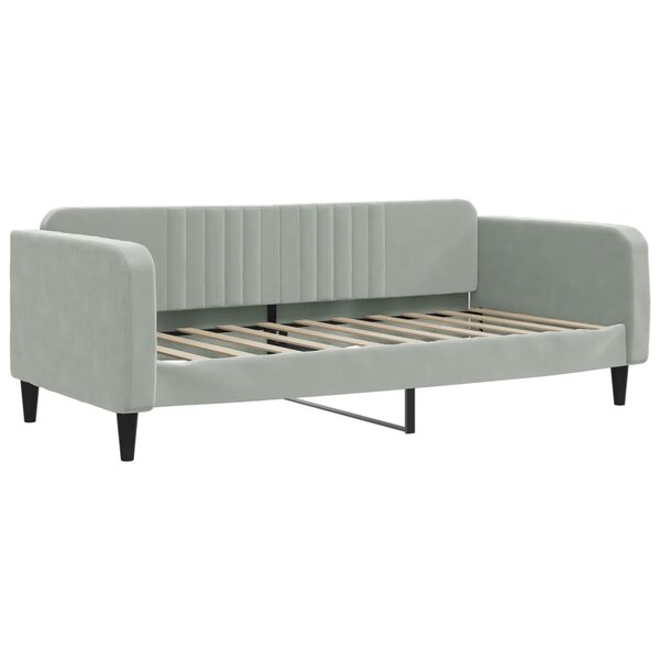 vidaXL Lit de jour gris clair 100x190 cm velours