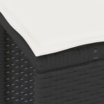Ensemble de salle à manger de jardin 3 pièces avec coussins Rattan Poly Noir Acacia