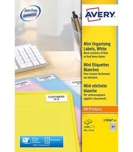 Paquet de 1260 étiquettes organisation 46 x 11mm avery