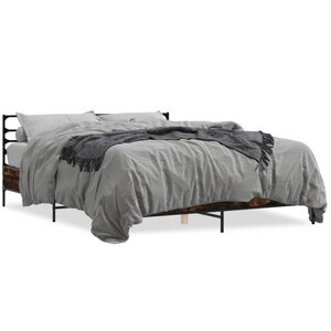 vidaXL Cadre de lit sans matelas chêne fumé 160x200 cm