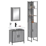 vidaXL Ensemble de meubles de salle de bain 3 Pièces Sonoma gris