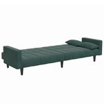 vidaXL Canapé-lit à 2 places avec repose-pied vert foncé velours