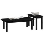vidaXL Ensemble de tables basses 2 Pièces Noir Bois massif de pin