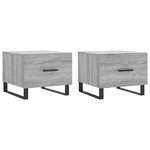 vidaXL Tables basses 2 Pièces sonoma gris 50x50x40 cm bois d'ingénierie
