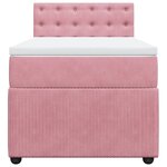 vidaXL Sommier à lattes de lit avec matelas Rose 90x190 cm Velours