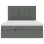 VidaXL Cadre de lit ottoman avec matelas gris foncé 140x190 cm tissu