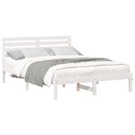 vidaXL Cadre de lit avec tête de lit Blanc 120 x 190 cm Pin massif