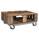 vidaXL Table basse avec 4 roulettes Bois recyclé