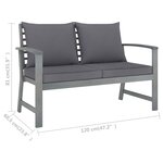 vidaXL Salon de jardin 4 Pièces avec coussins Bois d'acacia solide