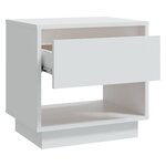 vidaXL Table de chevet Blanc 45x34x44 cm bois d'ingénierie