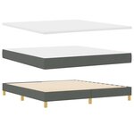vidaXL Lit à ressorts avec matelas Gris foncé 180 x 200 cm tissu