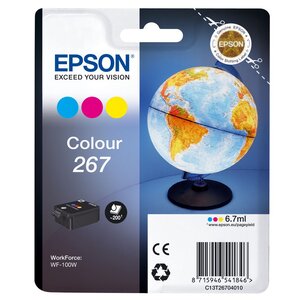 267 globe" cartouche d'encre originale durabrite ultra tricolore (c13t26704010) - cyan  magenta  jaune"