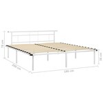 vidaXL Cadre de lit sans matelas blanc métal 180x200 cm