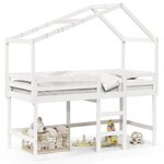 vidaXL Lit superposé avec échelle et toit sans matelas blanc 80x200 cm
