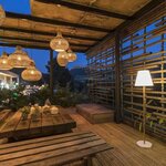 Lampe de table solaire et rechargeable Standy mini Wood Solar 25 cm - LED blanc chaud et blanc