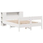 vidaXL Lit bibliothèque sans matelas blanc 140x190 cm bois pin massif