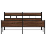 vidaXL Cadre de lit en métal sans matelas chêne marron 193x203 cm