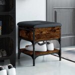 vidaXL Banc à chaussures chêne fumé 42x42x45 cm bois d'ingénierie