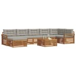 vidaXL Ensemble de canapés d'extérieur 8 Pièces Gris Naturel et Clair