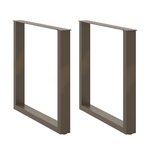 vidaXL Pieds de table à manger en forme de U  2 pièces  acier naturel  90 x (72-73) cm