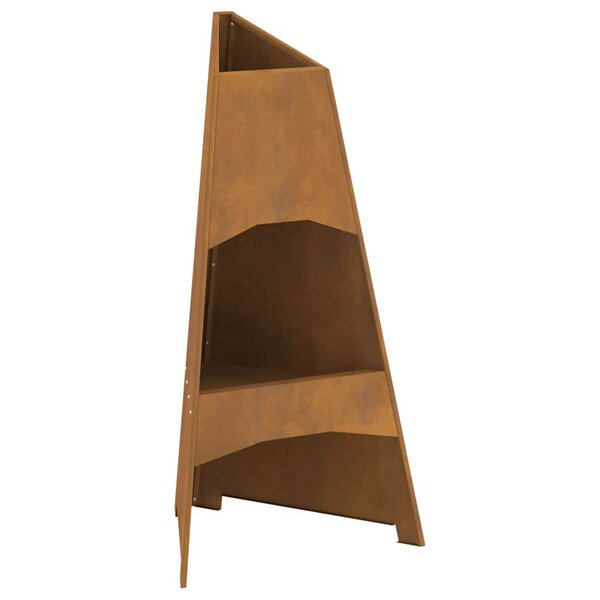 vidaXL Braise Marron 50 x 50 x 95 cm Acier Corten
