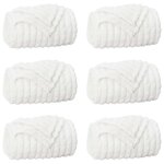 vidaXL Couvertures à jeter 6 Pièces Blanc 270 x 240 cm Toison