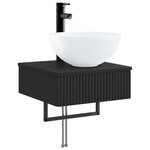 vidaXL Basin de lavage mural Noir 40 x 41 x 40 5 cm Bois d'ingénierie