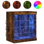 vidaXL Buffet avec lumières LED chêne fumé 60 5x37x67 cm