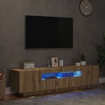 vidaXL Meuble TV avec lumières LED chêne artisanal bois d'ingénierie