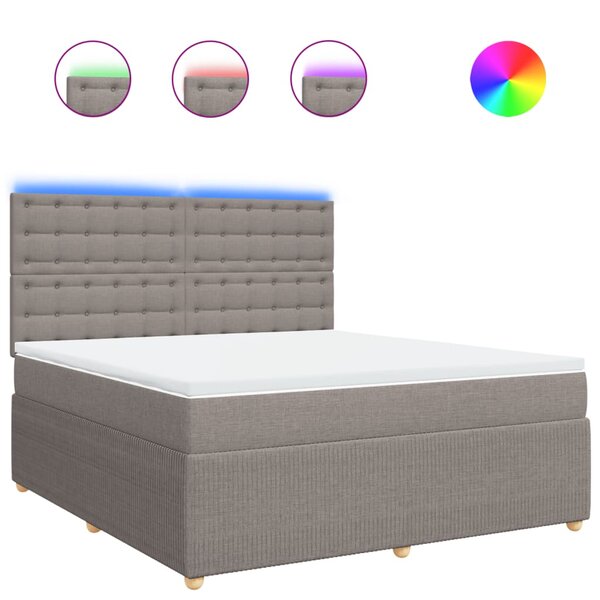 vidaXL Sommier à lattes de lit avec matelas Taupe 180x200 cm Tissu