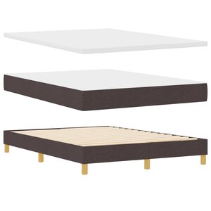 Lit avec sommier à ressorts et matelas vidaXL - Marron foncé  140x200 cm  Tissu
