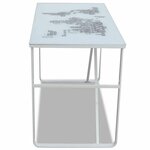 Bureau table meuble travail informatique rectangulaire avec motif de carte du monde 0502064