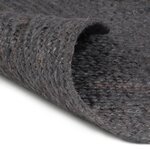 vidaXL Tapis fait à la main Jute Rond 240 cm Gris foncé