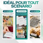 ACROPAQ 50 Pochettes de plastification A3 - 100 mic  50 Feuilles de plastification Standard- Brillantes  Qualité- Coins arrondis