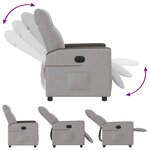 vidaXL Fauteuil inclinable électrique gris nuage tissu