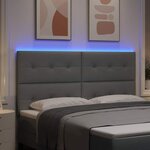 vidaXL Tête de lit LED avec bandes LED Gris clair 180 cm tissu