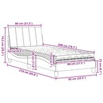 vidaXL Lit avec matelas Hanko gris clair 80x200 cm tissu