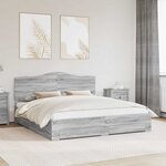 vidaXL Cadre de lit Gris Sonoma 200 x 200 cm Bois d'ingénierie