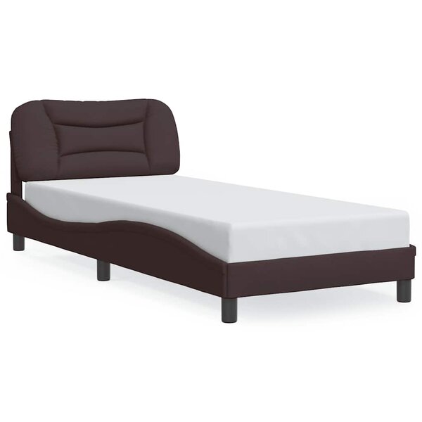 vidaXL Cadre de lit sans matelas Hvar marron foncé 90x200 cm tissu