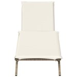 vidaXL Chaise longue avec coussin beige résine tressée