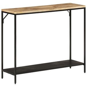 vidaXL Table console 90x30x75 cm bois de manguier massif brut et fer