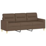 vidaXL Canapé à 3 places avec repose-pieds Marron 180 cm Tissu