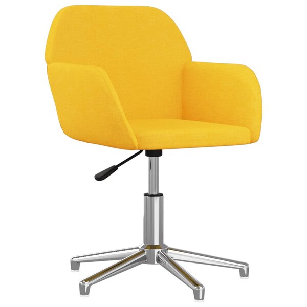 vidaXL Chaise pivotante de bureau Jaune clair Tissu