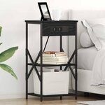 vidaXL Cabinet de chevet avec étagère 2 Pièces Chêne noir 41 x 31 x 76 cm